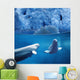 Belugas Underwater W/View Of Glacier Composite Wall Mural