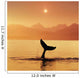 Silhouetted Humpback Whale Tail At Sunset Wall Mural