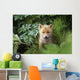 Kit Red Fox Peering Through Bushes At Mcneil River Summer Wall Mural