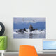 Humpback Whales Bubble Net Feeding For Herring In Chatham Strait Wall Mural