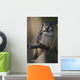Close Up Of Hawk Owl Perched On A Branch Wall Mural