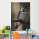 Close Up Of Hawk Owl Perched On A Branch Wall Mural