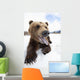 Humorous Wide-Angle Close Up Of An Open-Mouthed Adult Brown Bear Sow Wall Mural