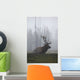 An Adult Roosevelt Bull Elk Lies On A Hillside In Early Morning Fog Wall Mural