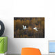 Two Adult Trumpeter Swans Fly Over Potter Marsh Near Anchorage Wall Mural
