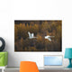 Two Adult Trumpeter Swans Fly Over Potter Marsh Near Anchorage Wall Mural