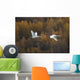Two Adult Trumpeter Swans Fly Over Potter Marsh Near Anchorage Wall Mural