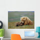 Grizzly Bear Sow W/4 Young Cubs Wall Mural