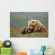 Grizzly Bear Sow W/4 Young Cubs Wall Mural