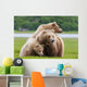 Coastal Brown Bear Sow With Her Two Spring Cubs At Hallo Bay Wall Mural