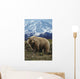 Grizzly On Tundra Mckinley In Background Composite Wall Mural