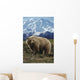 Grizzly On Tundra Mckinley In Background Composite Wall Mural