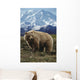 Grizzly On Tundra Mckinley In Background Composite Wall Mural