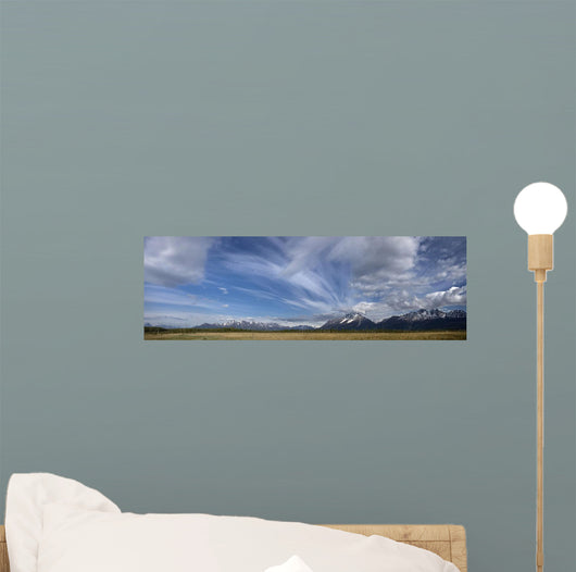 Dramatic Clouds Over Pioneer Peak And The Palmer Hay Flats Wall Mural