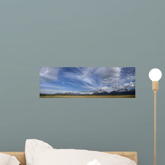 Dramatic Clouds Over Pioneer Peak And The Palmer Hay Flats Wall Mural