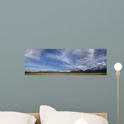 Dramatic Clouds Over Pioneer Peak And The Palmer Hay Flats Wall Mural