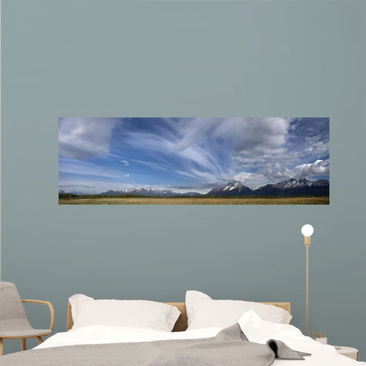 Dramatic Clouds Over Pioneer Peak And The Palmer Hay Flats Wall Mural