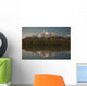 Scenic View Of Pioneer Peak Reflecting In Echo Lake At Sunset Wall Mural