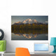 Scenic View Of Pioneer Peak Reflecting In Echo Lake At Sunset Wall Mural