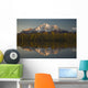 Scenic View Of Pioneer Peak Reflecting In Echo Lake At Sunset Wall Mural