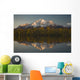 Scenic View Of Pioneer Peak Reflecting In Echo Lake At Sunset Wall Mural
