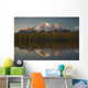 Scenic View Of Pioneer Peak Reflecting In Echo Lake At Sunset Wall Mural