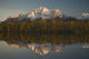 Scenic View Of Pioneer Peak Reflecting In Echo Lake At Sunset Wall Mural