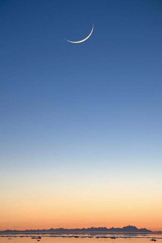 Cresent Moon Rising At Sunset Over Cook Inlet Wall Mural