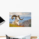 Adult Dall Sheep Ram Resting On A Hillside On Fall Tundra Wall Mural