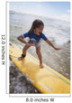 A young girl on a yellow surfboard;Gold coast queensland australia Wall Mural