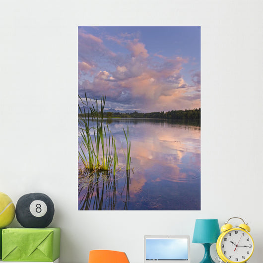 View Of Sunset Clouds Reflected In Westchester Lagoon Wall Mural