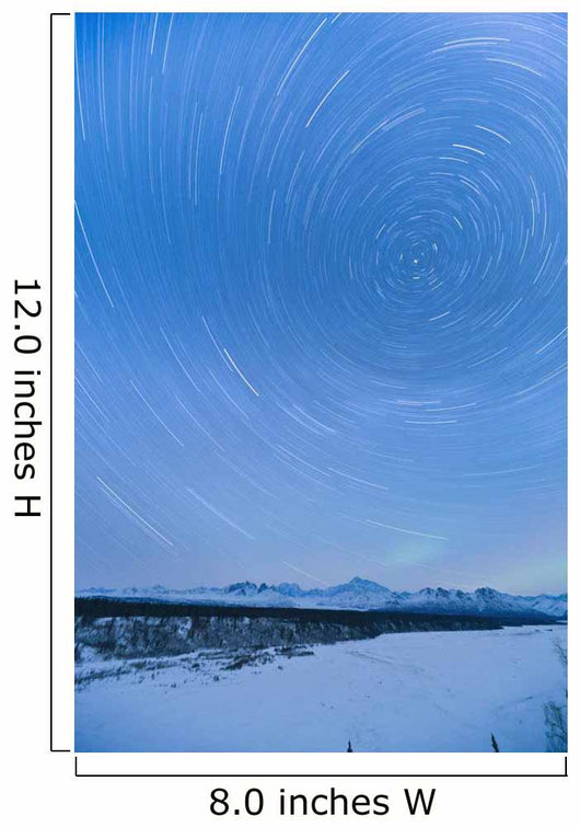 Night Time View Of Star Trails Over Mt Mckinley With Northern Lights Wall Mural