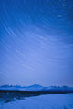 Night Time View Of Star Trails Over Mt Mckinley With Northern Lights Wall Mural