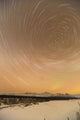 Night Time View Of Star Trails Over Mt Mckinley With Northern Lights Wall Mural