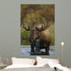 Bull Moose In Pond Near Eielson Visitor Center Ak In Denali Np Summer Wall Mural