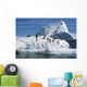 Adelie Penguins Jump From Iceberg Paulet Is Antarctic Summer Wall Mural