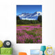 View Of The Mendenhall Glacier With A Field Of Fireweed Wall Mural