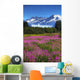 View Of The Mendenhall Glacier With A Field Of Fireweed Wall Mural