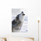 Captive Gray Wolf Howling Winter Wall Mural