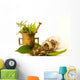 Mortar with herbal, and leaves Wall Decal