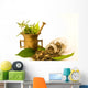 Mortar with herbal, and leaves Wall Decal