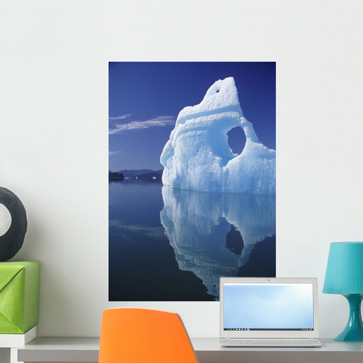 Huge Iceberg With Hole, Leconte Bay, Southeast, Alaska Wall Mural