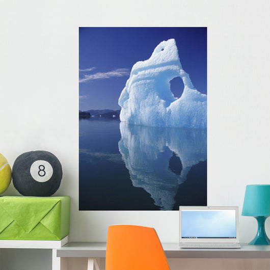 Huge Iceberg With Hole, Leconte Bay, Southeast, Alaska Wall Mural