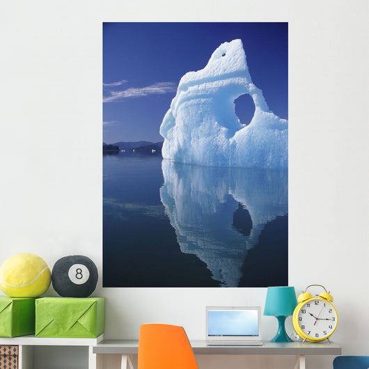 Huge Iceberg With Hole, Leconte Bay, Southeast, Alaska Wall Mural