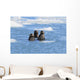 Sea Otters Swim In An Ice Floe At Yale Glacier In Prince William Sound Wall Mural