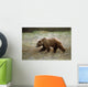 Grizzly Runs Through Meadow Blurred Southeast Alaska Autumn Wall Mural