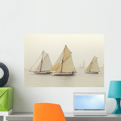 Sailing Wall Mural shown on a wall