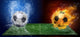 Water Drops and Fire Flames Soccer Ball Wall Mural