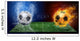 Water drops and fire flames around soccer ball on the background Wall Mural