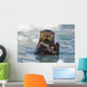 A Sea Otter Swimming Amongst Sea Ice In Harriman Fjord Wall Mural